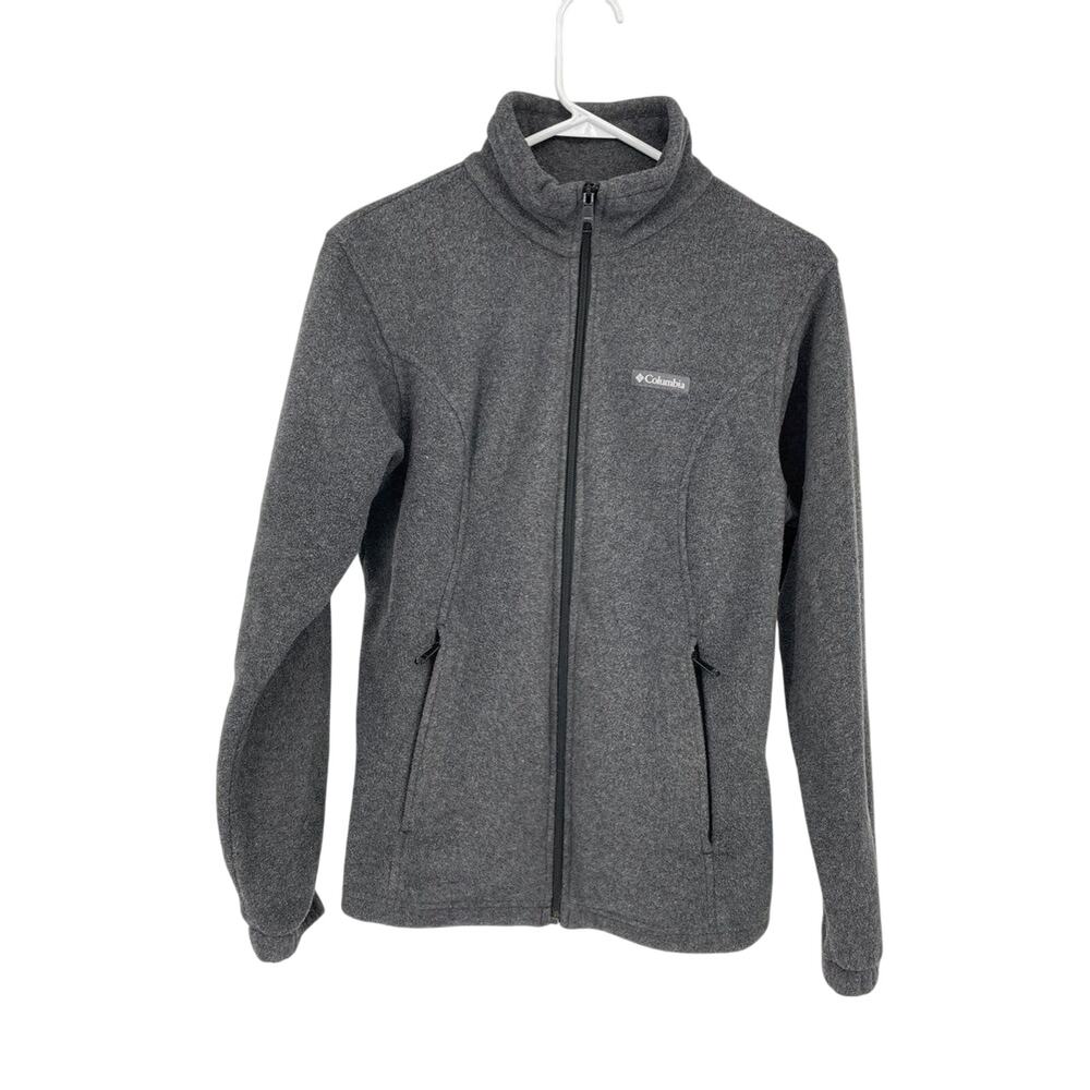 Columbia Gray Women's Full Zip Fleece Sweater - Size Medium